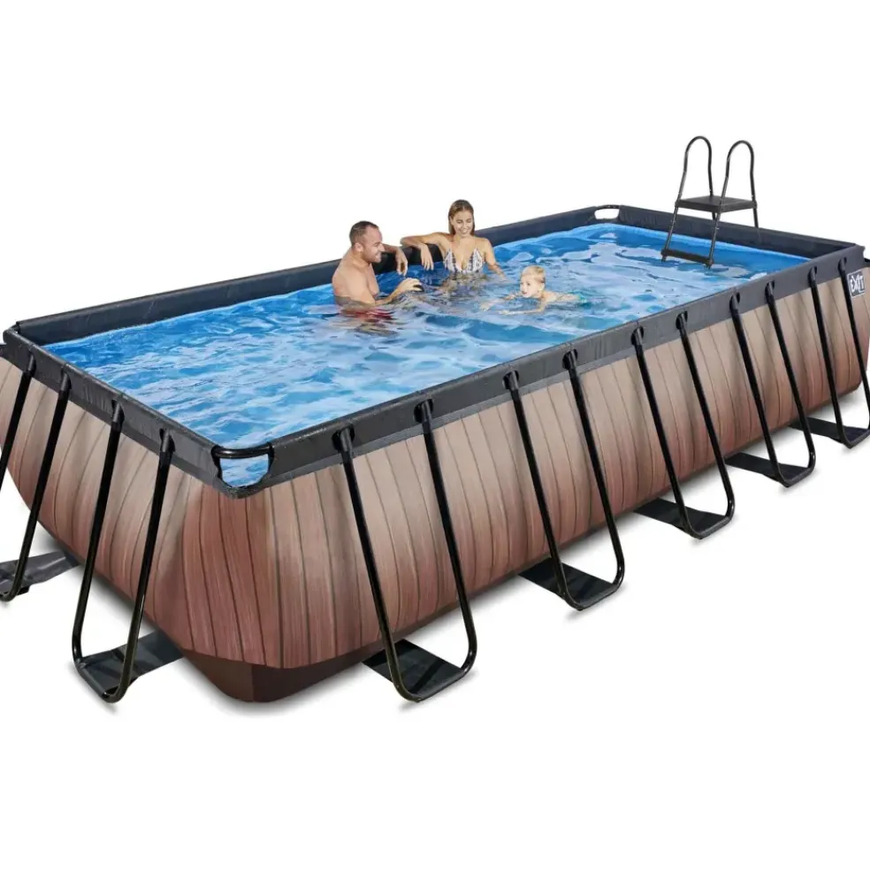 Piscine hors sol grise 540x250x122 cm avec pompe filtrante sable EXIT
