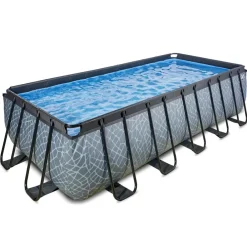 Piscine hors sol grise 540x250x122 cm avec pompe filtrante sable EXIT