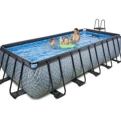Piscine hors sol grise 540x250x122 cm avec pompe filtrante sable EXIT