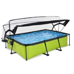 Piscine hors sol grise 300x200x65 cm + dôme et pompe filtrante EXIT
