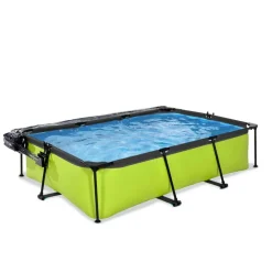 Piscine hors sol grise 300x200x65 cm + dôme et pompe filtrante EXIT