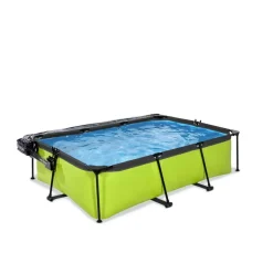 Piscine hors sol grise 220x150x65cm + dôme et pompe filtrante EXIT