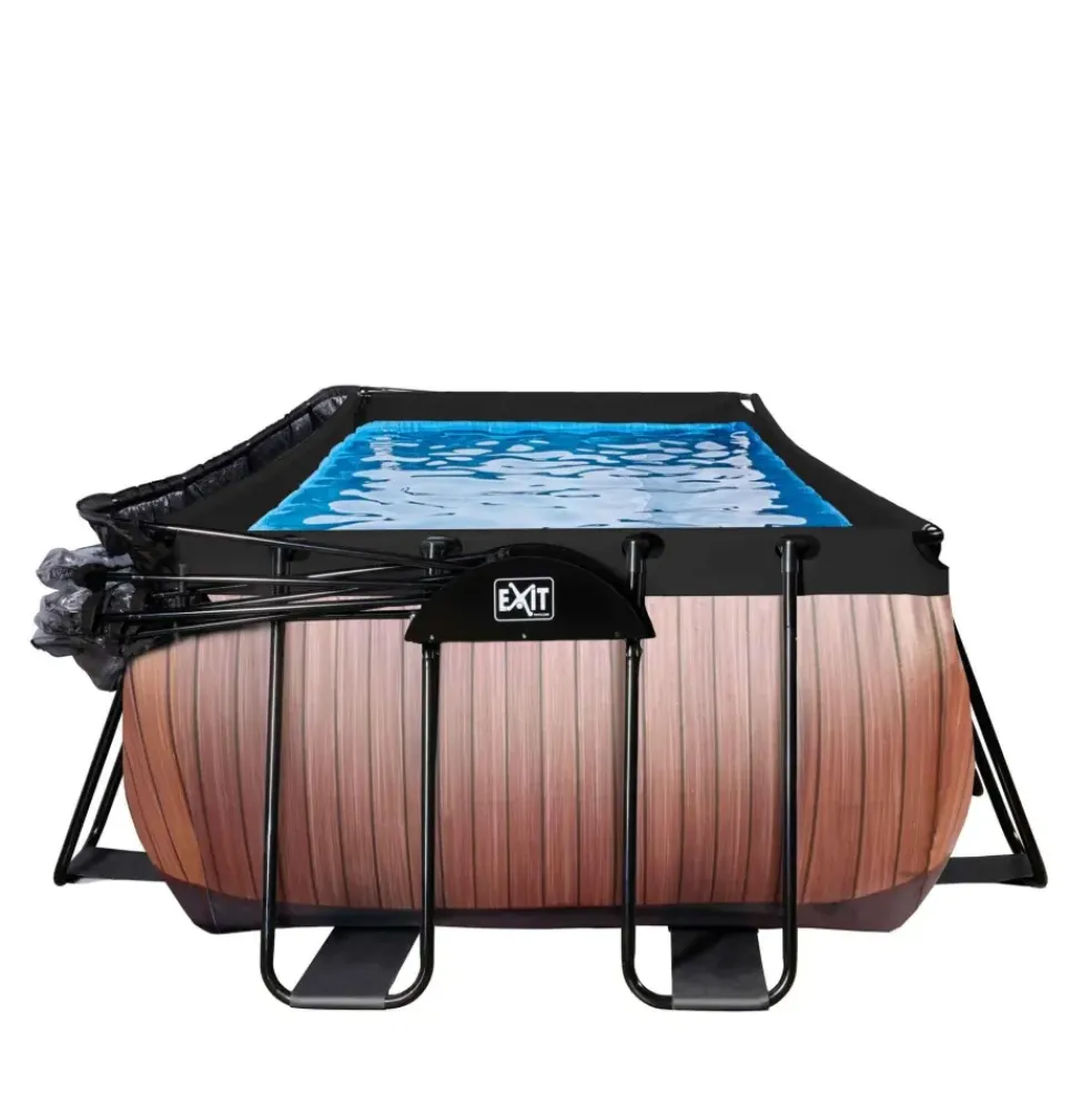 Piscine hors sol grise 540x250x100 cm + dôme et pompe à chaleur EXIT