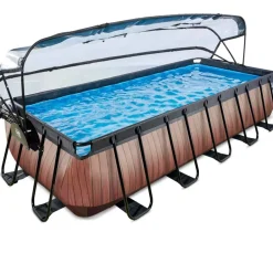 Piscine hors sol grise 540x250x100 cm + dôme et pompe à chaleur EXIT