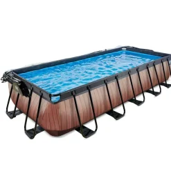 Piscine hors sol grise 540x250x100 cm + dôme et pompe à chaleur EXIT