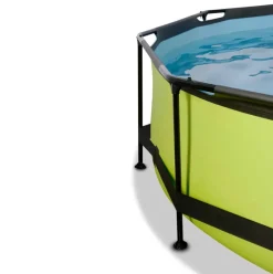 Piscine hors sol ronde grise 244x76cm + dôme et pompe filtrante EXIT