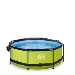 Piscine hors sol ronde grise 244x76cm + dôme et pompe filtrante EXIT