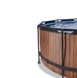 Piscine hors sol ronde grise 360x122 cm + dôme et pompe à chaleur EXIT