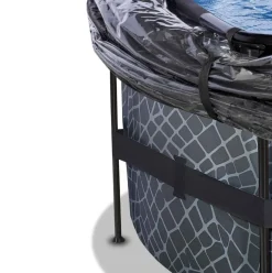 Piscine hors sol ronde grise 488x122cm + dôme et pompe à chaleur EXIT