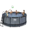 Piscine hors sol ronde grise 360 x 122 cm + pompe filtrante sable EXIT