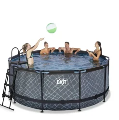 Piscine hors sol ronde grise 360 x 122 cm + pompe filtrante sable EXIT