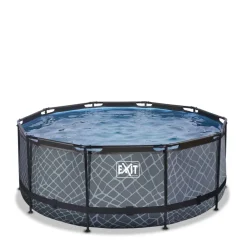 Piscine hors sol ronde grise 360 x 122 cm + pompe filtrante sable EXIT