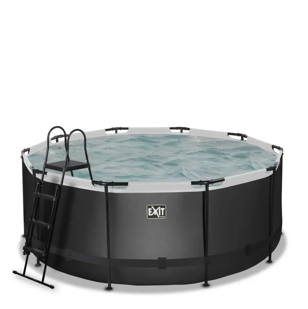 Piscine hors sol ronde grise 360 x 122 cm avec pompe filtrante EXIT