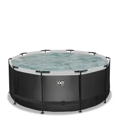 Piscine hors sol ronde grise 360 x 122 cm avec pompe filtrante EXIT
