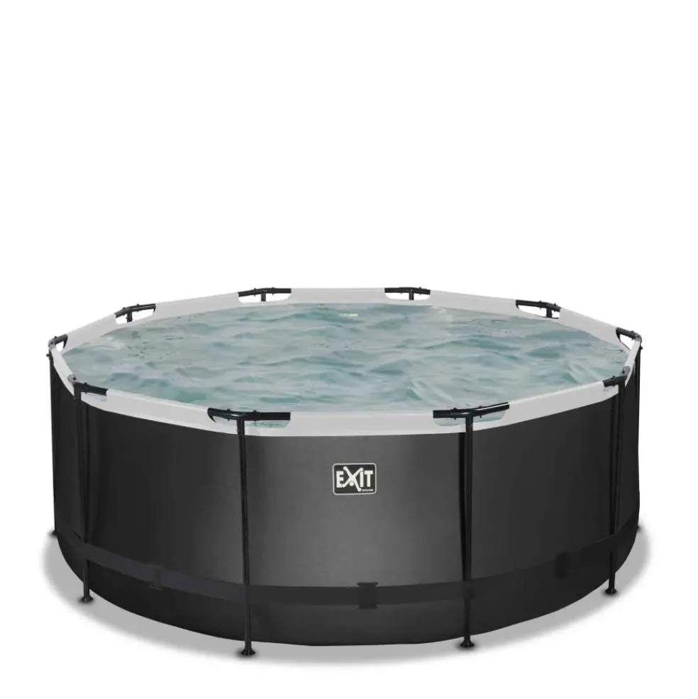 Piscine hors sol ronde grise 360 x 122 cm avec pompe filtrante EXIT