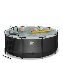 Piscine hors sol ronde grise 360 x 122 cm avec pompe filtrante EXIT