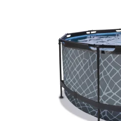 Piscine hors sol ronde grise 360 x 122 cm avec pompe filtrante EXIT