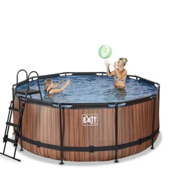 Piscine hors sol ronde grise 360 x 122 cm avec pompe filtrante EXIT