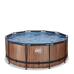 Piscine hors sol ronde grise 360 x 122 cm avec pompe filtrante EXIT