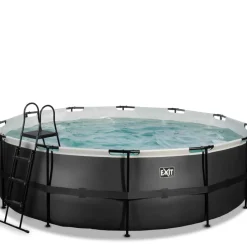Piscine hors sol ronde grise 450x122cm avec pompe filtrante sable EXIT