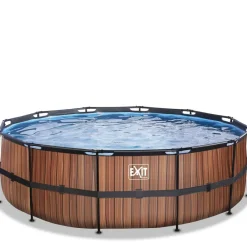 Piscine hors sol ronde grise 450x122cm avec pompe filtrante sable EXIT
