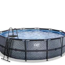 Piscine hors sol ronde grise 488x122cm avec pompe filtrante sable EXIT