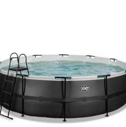 Piscine hors sol ronde grise 488x122cm avec pompe filtrante sable EXIT
