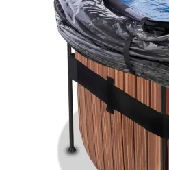 Piscine hors sol ronde grise 427x122cm + dôme et pompe à chaleur EXIT