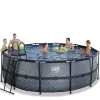 Piscine hors sol ronde grise 427x122cm +pompe filtrante sable EXIT