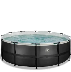 Piscine hors sol ronde grise 427x122cm +pompe filtrante sable EXIT