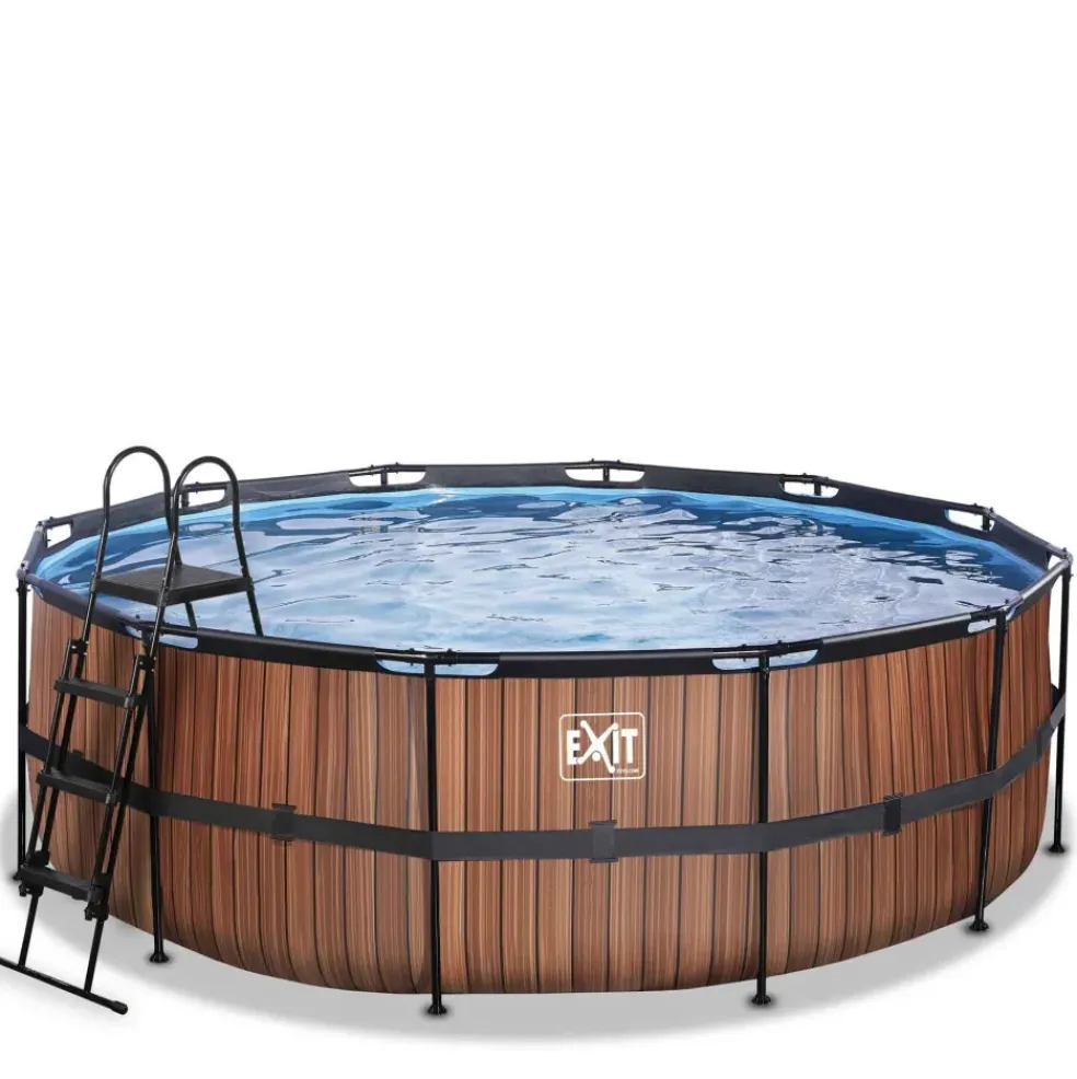 Piscine hors sol ronde grise 427x122cm +pompe filtrante sable EXIT