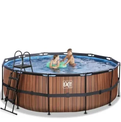 Piscine hors sol ronde grise 427x122cm +pompe filtrante sable EXIT
