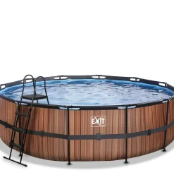 Piscine hors sol tubulaire ronde grise 488x122cm +pompe filtrante EXIT