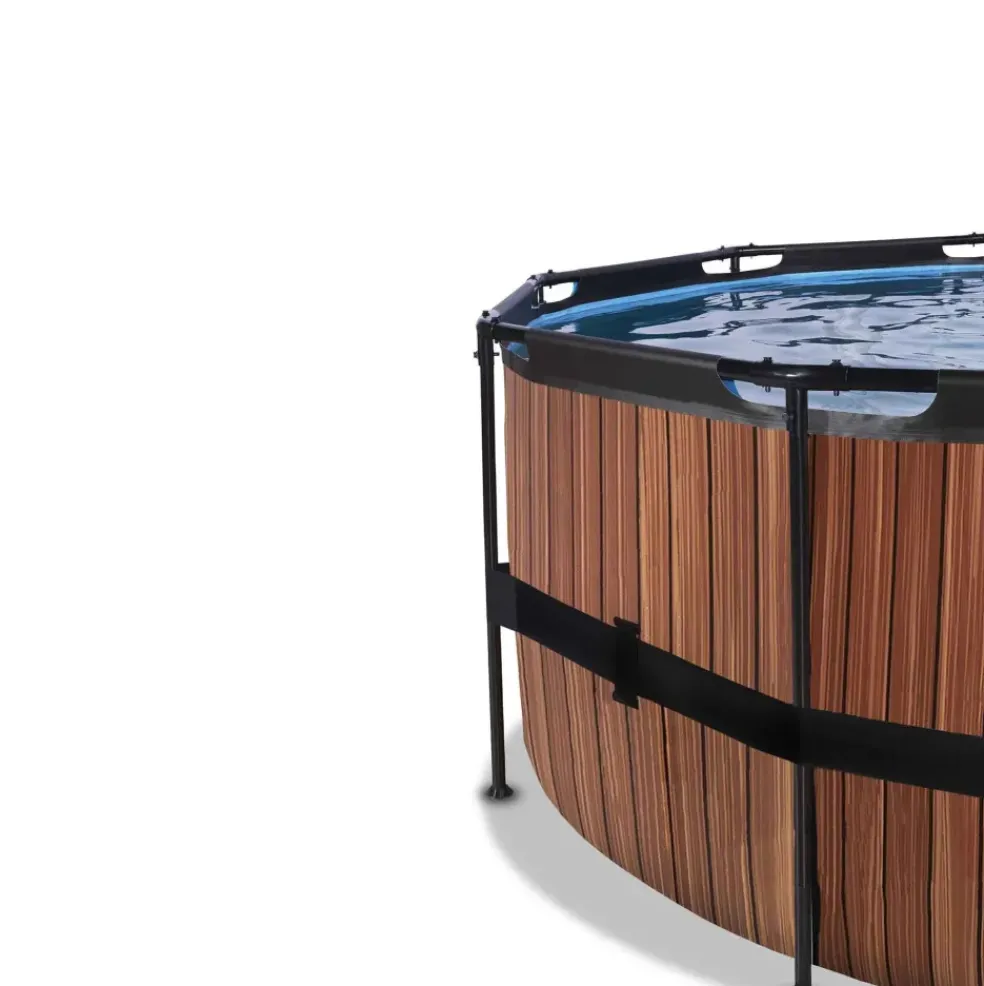Piscine hors sol tubulaire ronde grise 488x122cm +pompe filtrante EXIT