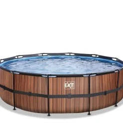 Piscine hors sol tubulaire ronde grise 488x122cm +pompe filtrante EXIT