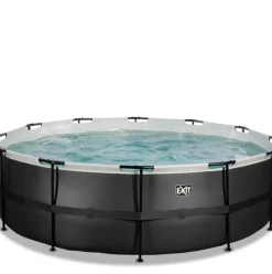 Piscine hors sol tubulaire ronde grise 450x122cm +pompe filtrante EXIT