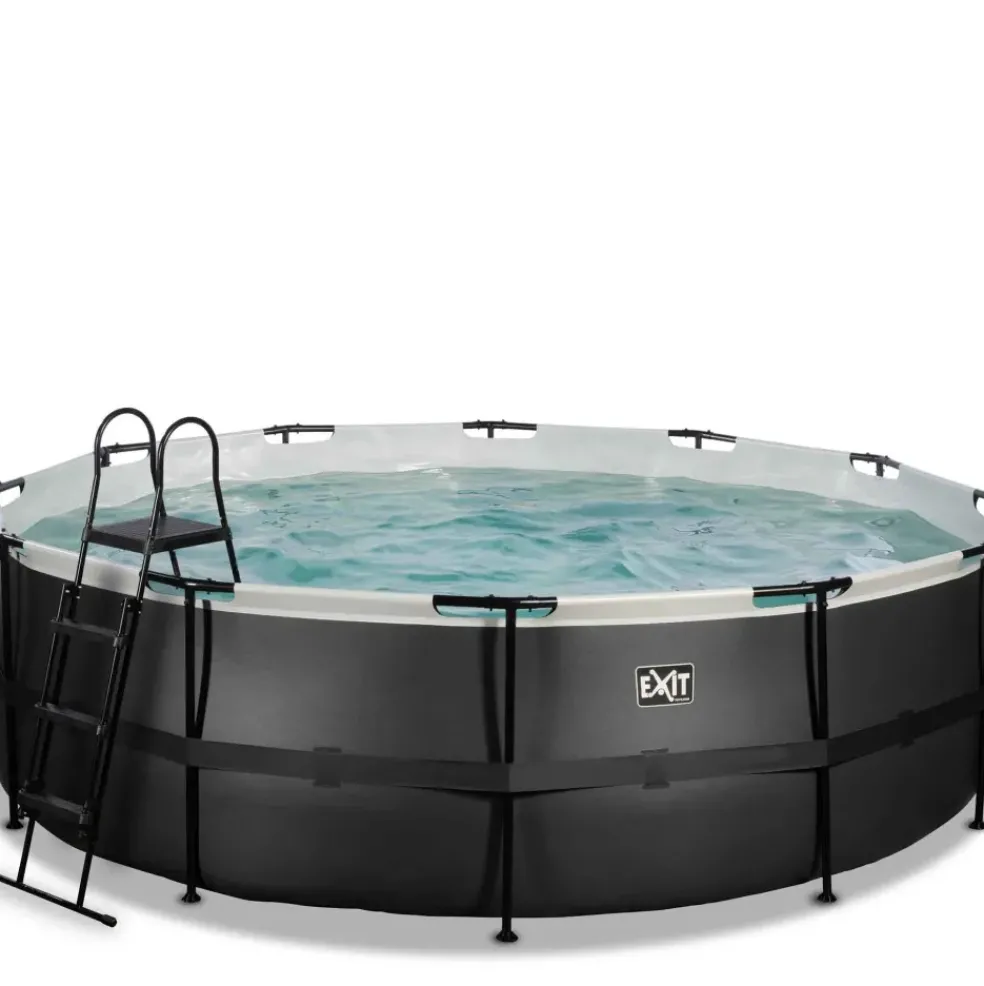 Piscine hors sol tubulaire ronde grise 450x122cm +pompe filtrante EXIT