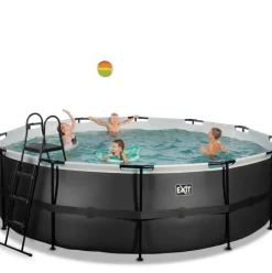 Piscine hors sol tubulaire ronde grise 450x122cm +pompe filtrante EXIT