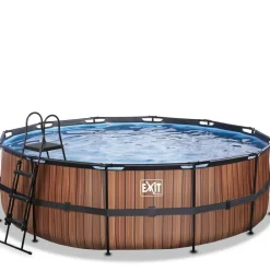Piscine hors sol tubulaire ronde grise 450x122cm +pompe filtrante EXIT