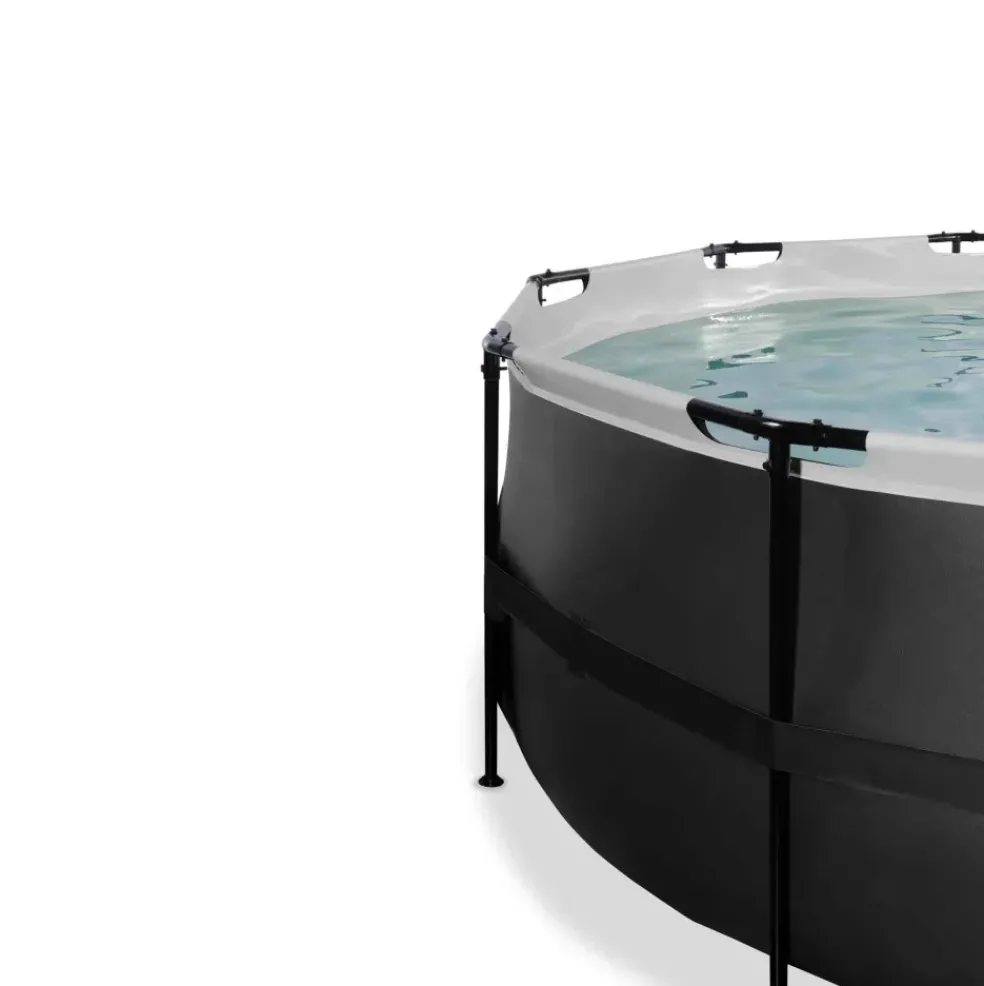 Piscine hors sol tubulaire ronde grise 427x122cm +pompe filtrante EXIT