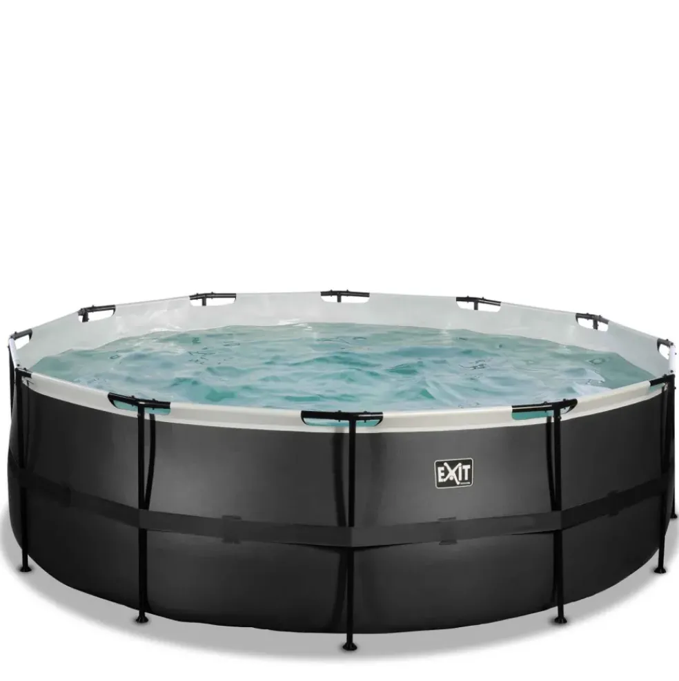 Piscine hors sol tubulaire ronde grise 427x122cm +pompe filtrante EXIT