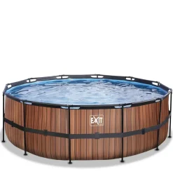 Piscine hors sol tubulaire ronde grise 427x122cm +pompe filtrante EXIT