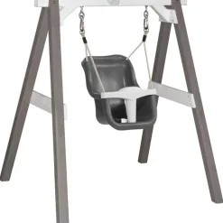 Portique, balançoire en bois gris et blanc bébé de Axi