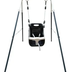 Portique, balançoire pour bébé en métal anthracite et crème de Axi