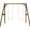 Portique double balançoires marron Axi