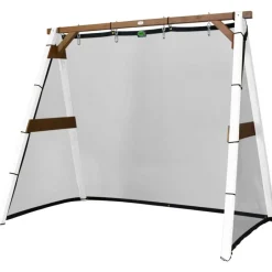 Portique en bois 2 balançoires et filet de but de foot 4-en-1 SportsFun AXI