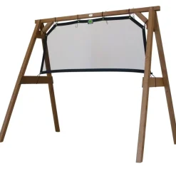 Portique en bois 2 balançoires et filet de but de foot 4-en-1 SportsFun AXI