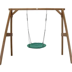 Portique en bois avec balançoire - siège nid rond Axi