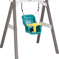 Portique en bois blanc - balançoire bébé Axi