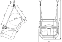 Portique en bois brun - balançoire bébé Axi